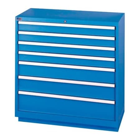 Lista International Lista 7 Drawer Shallow Depth Cabinet - Bright Blue, Individual Lock XSHS0900-0702BBRG